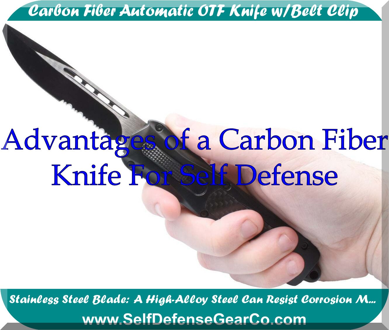 Carbon Fiber Automatic OTF Knife w/Belt Clip