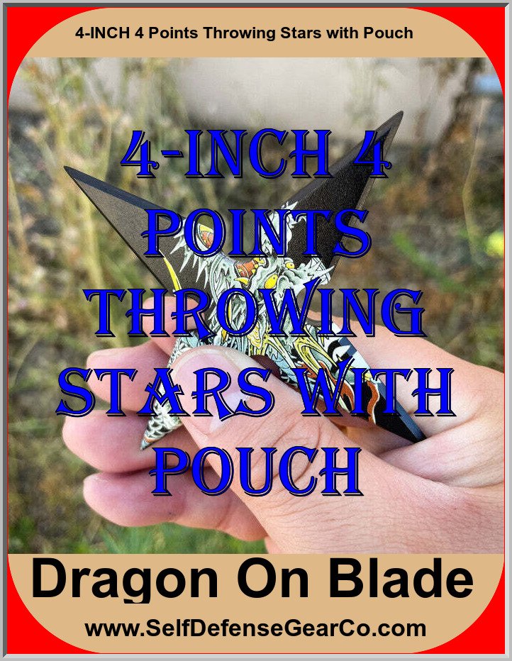 4-INCH 4 Points Throwing Stars with Pouch