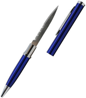 Serrated Pen Knife - Blue