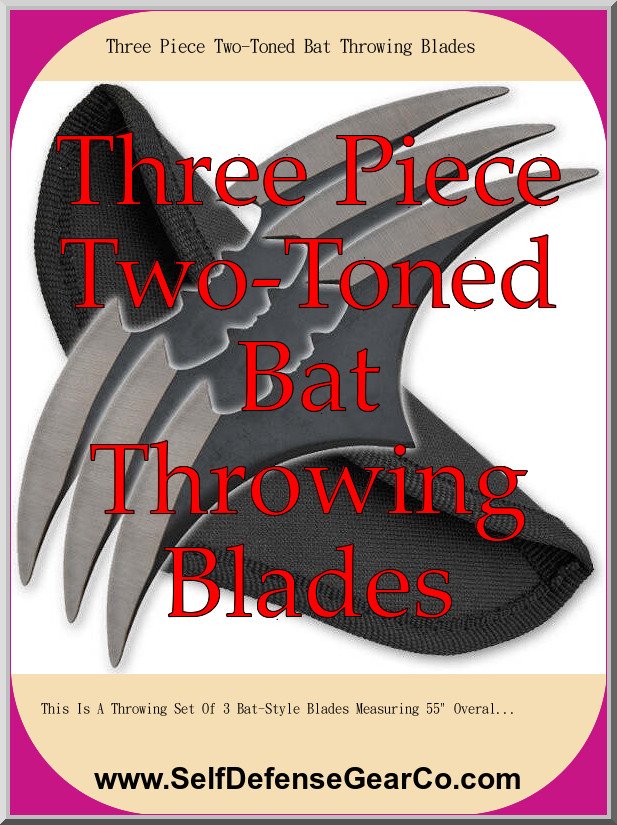 Three Piece Two-Toned Bat Throwing Blades