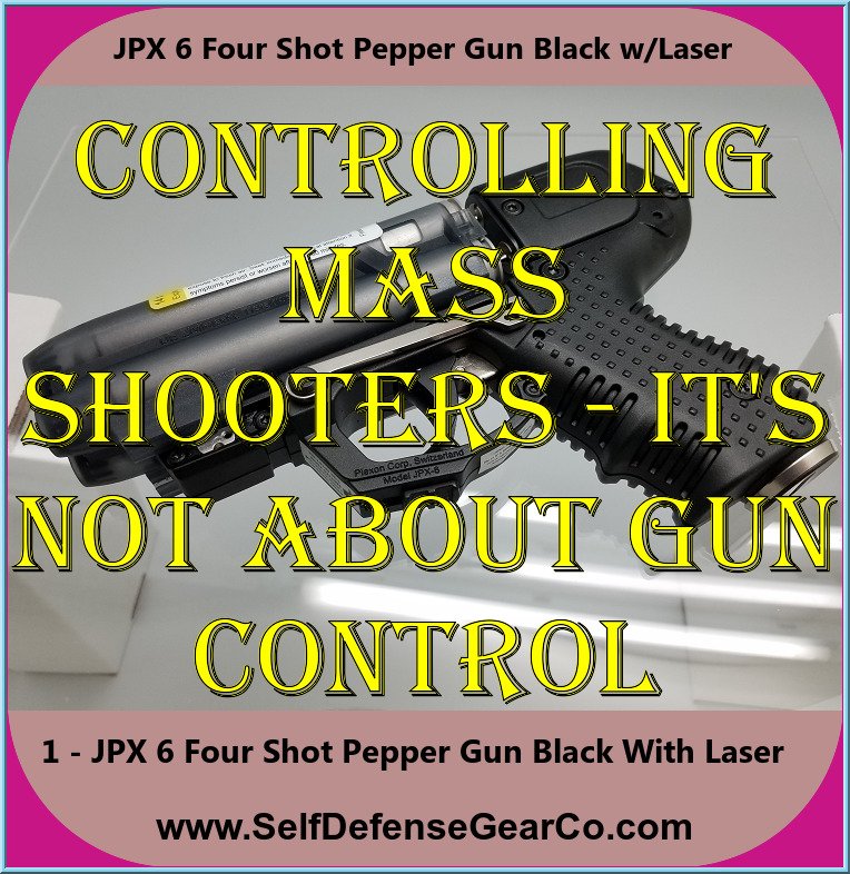 JPX 6 Four Shot Pepper Gun Black w/Laser